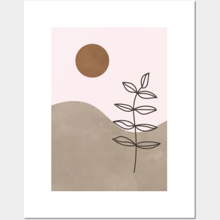 Sun, Leaf, Abstract, Botanical, Mid Century Posters and Art